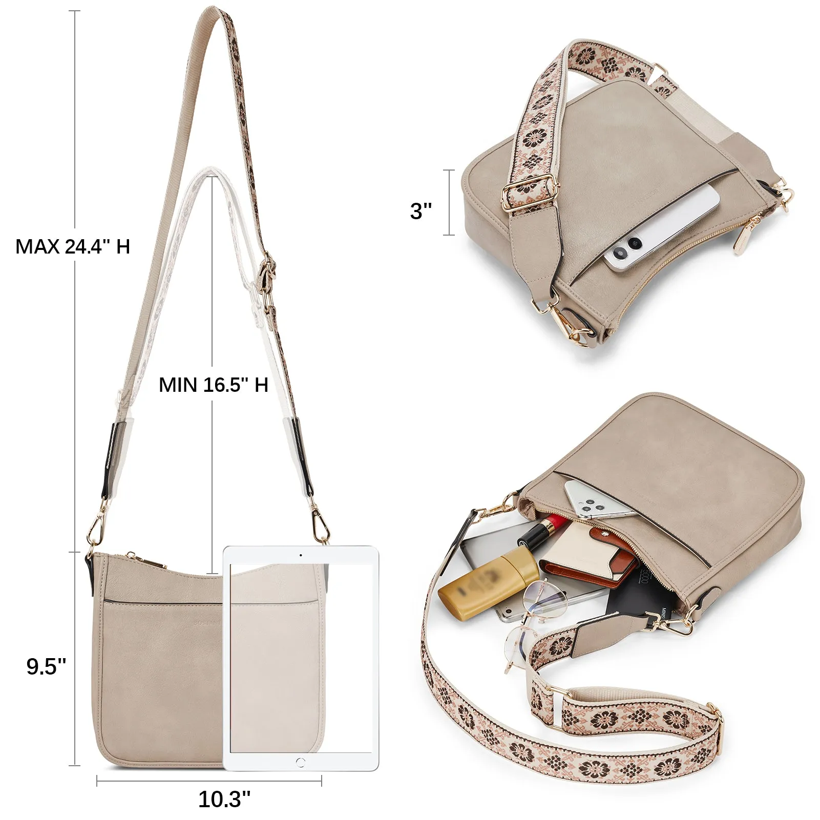 Nola Colorful straps Medium Hobo Crossbody Bag
