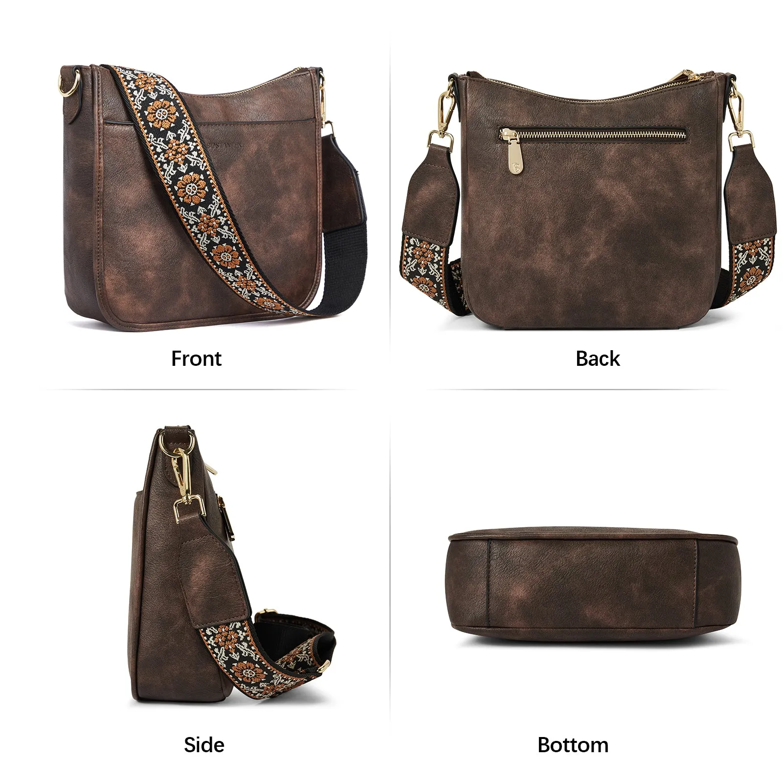 Nola Colorful straps Medium Hobo Crossbody Bag