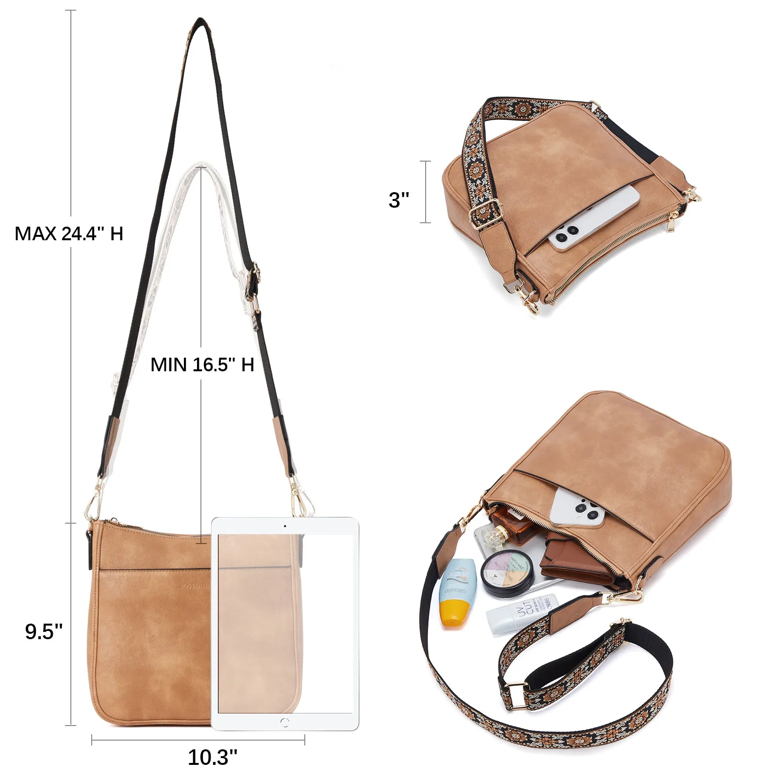 Nola Colorful straps Medium Hobo Crossbody Bag