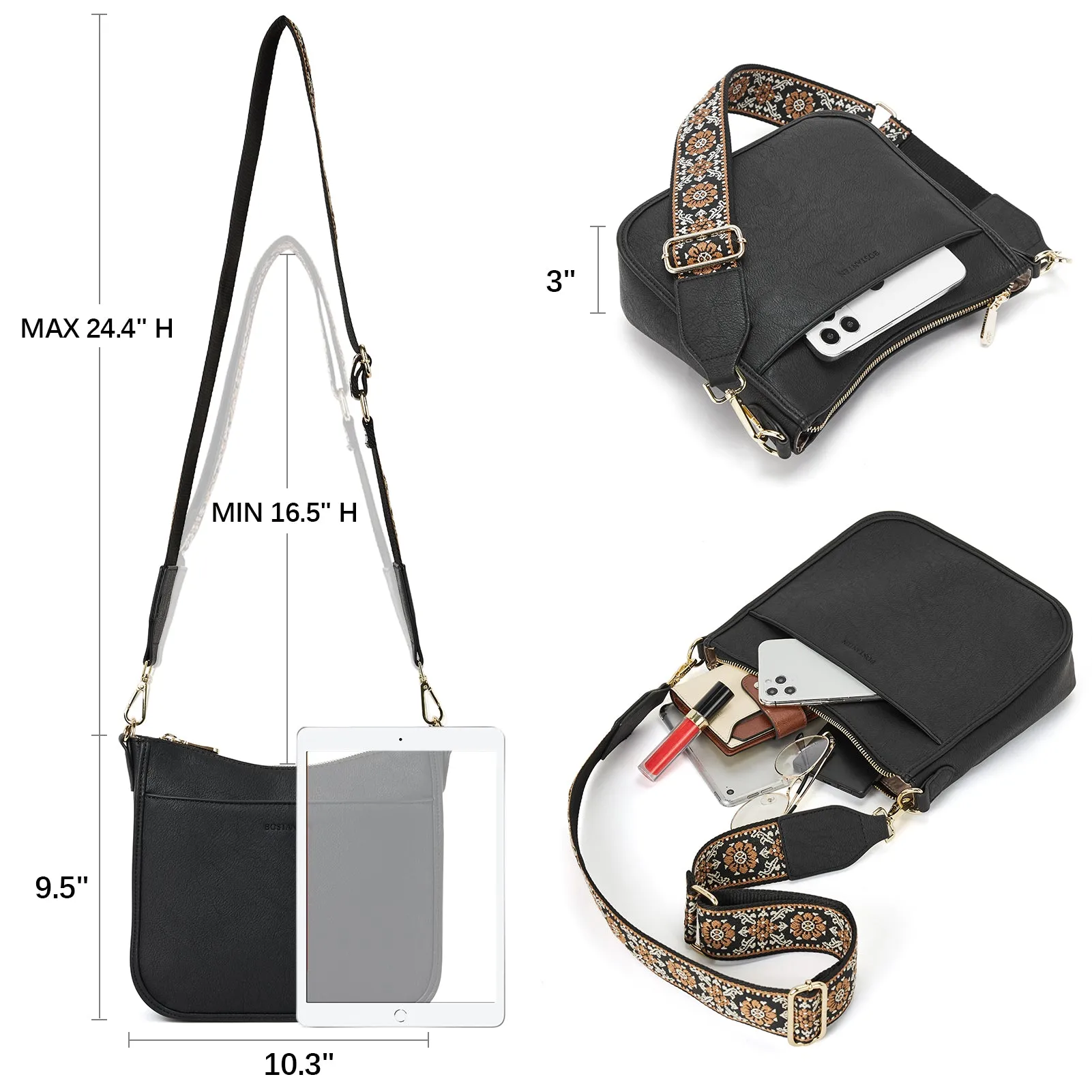 Nola Colorful straps Medium Hobo Crossbody Bag