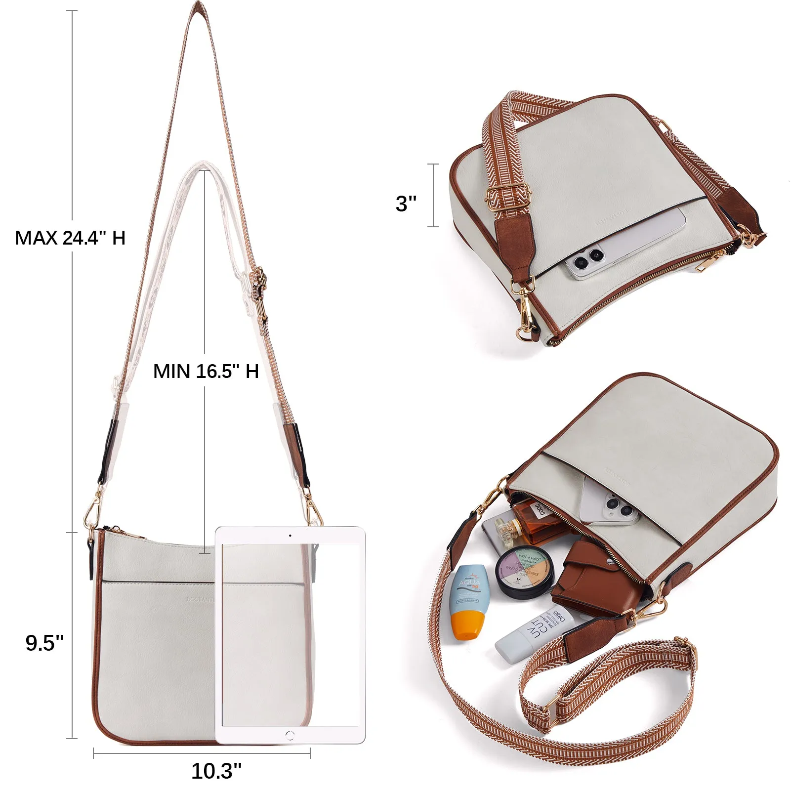 Nola Colorful straps Medium Hobo Crossbody Bag