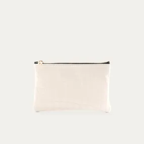Pauly Pouch Organizer | White Croc Patent Leather   Gold Hardware