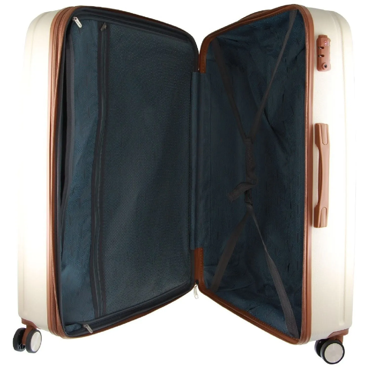 Pierre Cardin Hard Shell 4 Wheel Suitcase - Large - White - Expandable