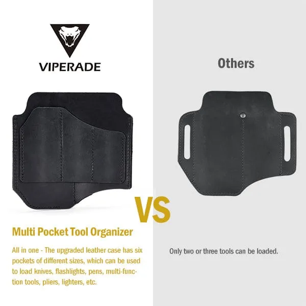 PL8 Multitool Sheath, EDC Leather Organizer Sheath with DIY Patch Area