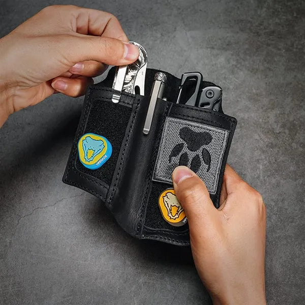 PL8 Multitool Sheath, EDC Leather Organizer Sheath with DIY Patch Area