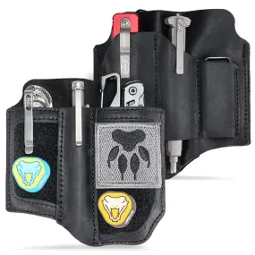 PL8 Multitool Sheath, EDC Leather Organizer Sheath with DIY Patch Area