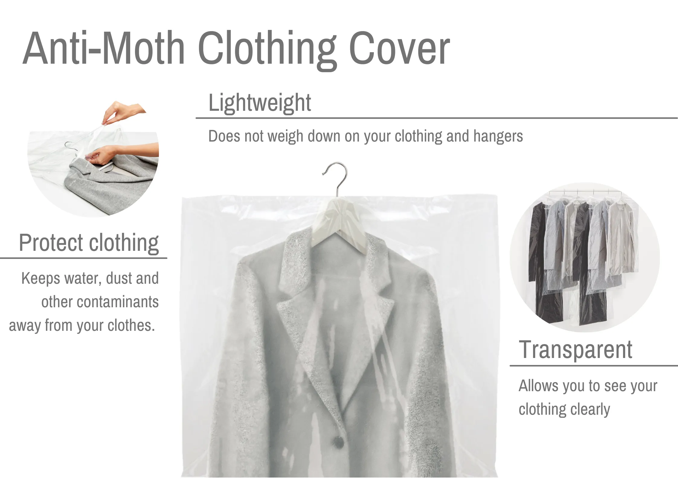 R6048.01 Rayen Anti-Moth Clothing Storage Bags (6-Piece Pack)