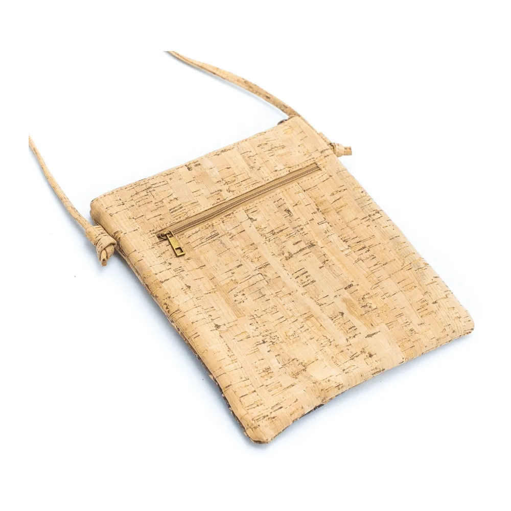 Red & Navy Square Cork Crossbody Bag