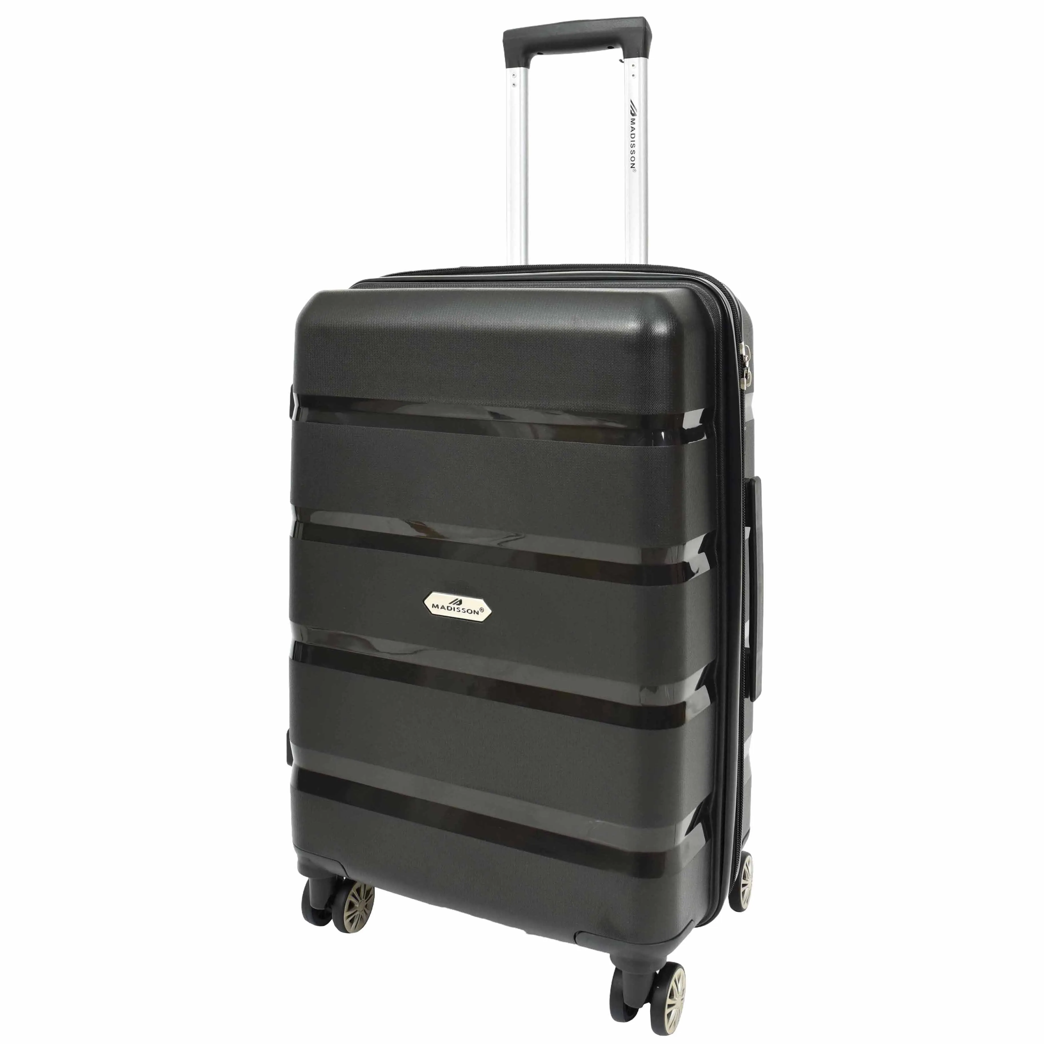 Robust Expandable 8 Wheel PP Hard Shell Suitcases Travel Bags Trolley Luggage Pluto Black
