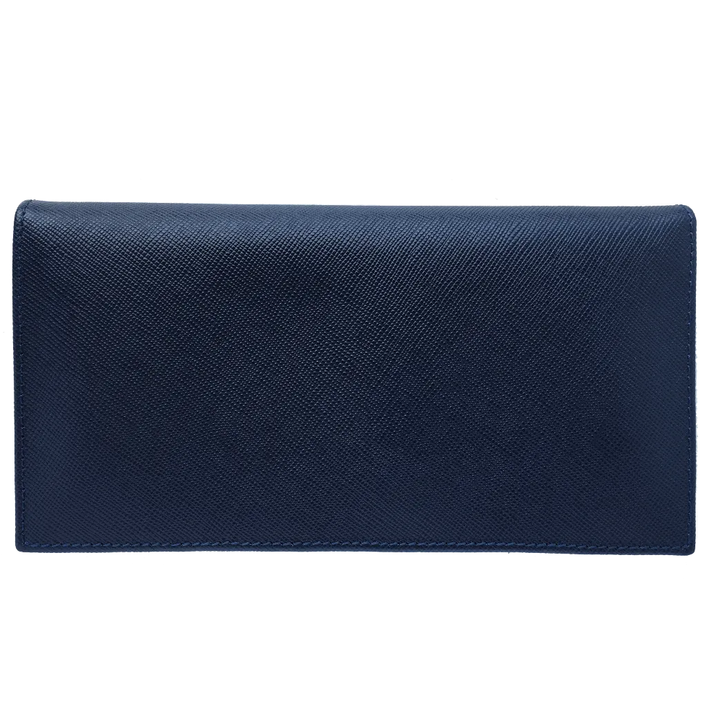 Saffiano Long Envelope Wallet Blue