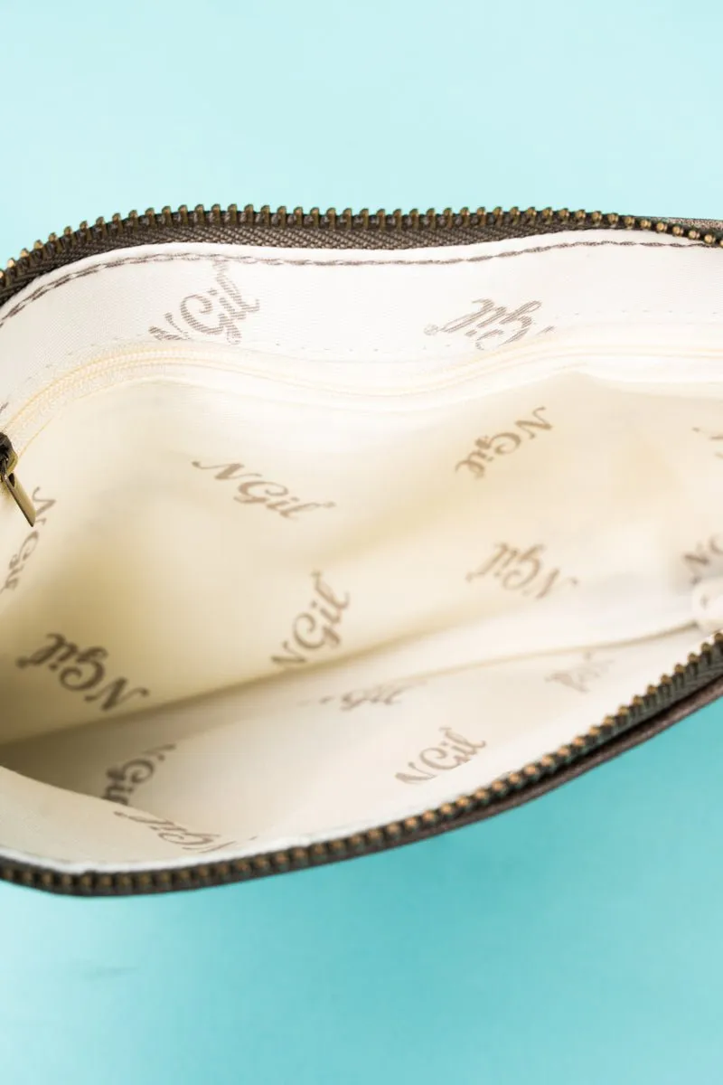 SALE! NGIL Taupe Gray Faux Leather Cassi Clutch