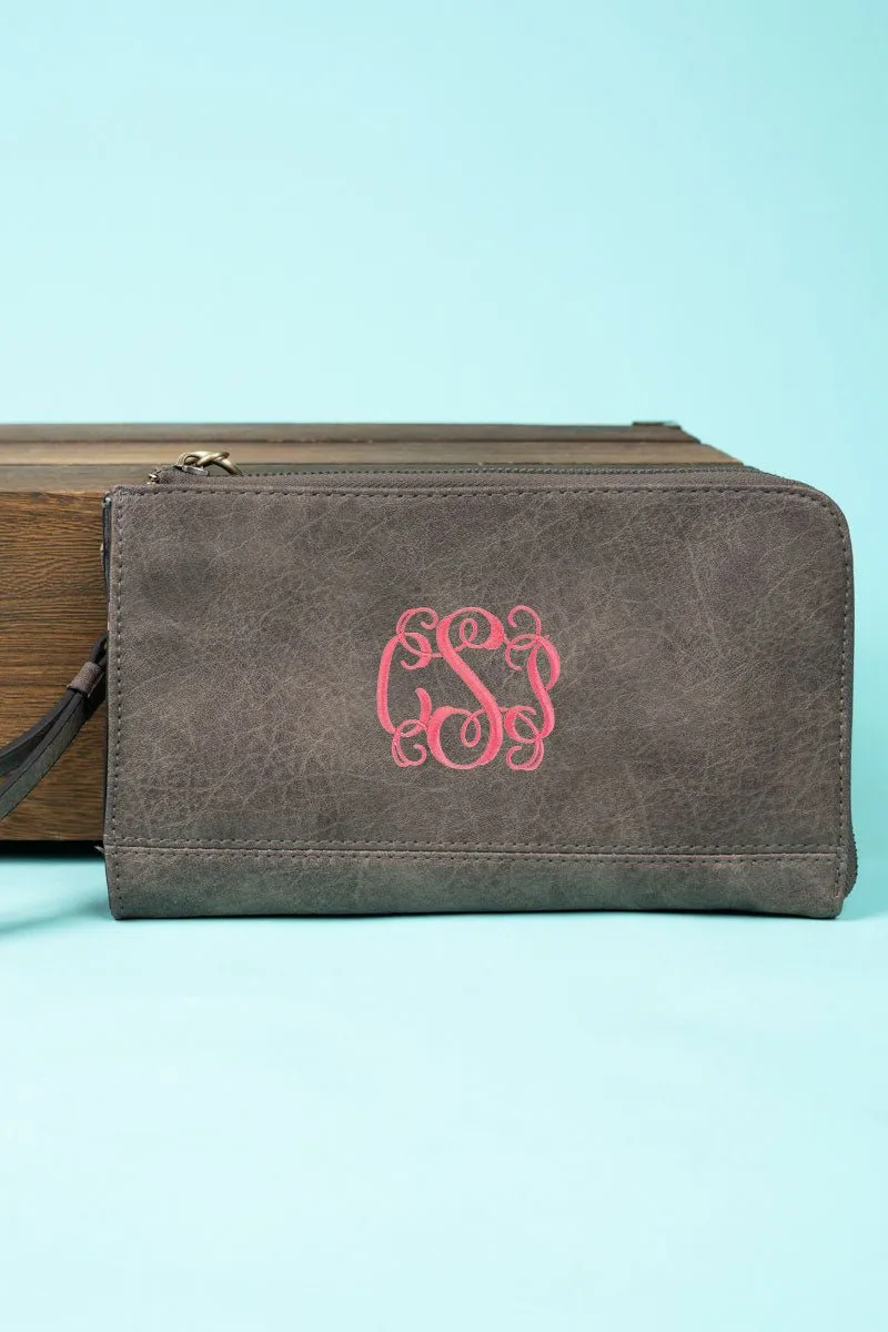 SALE! NGIL Taupe Gray Faux Leather Cassi Clutch