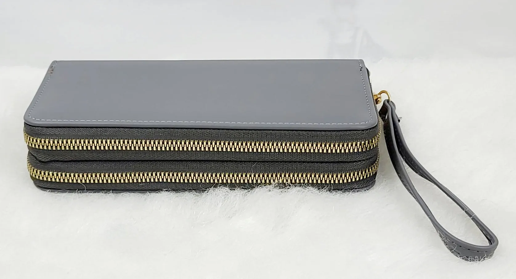 Solid Double Zipped Wallets