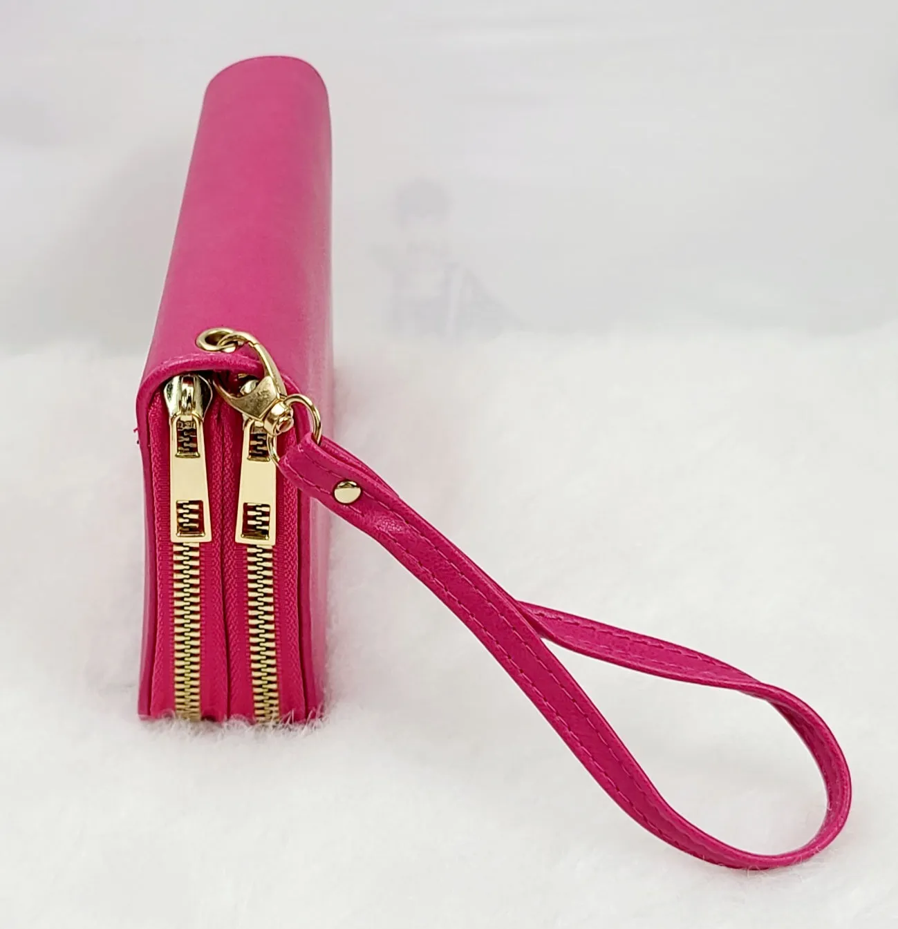 Solid Double Zipped Wallets