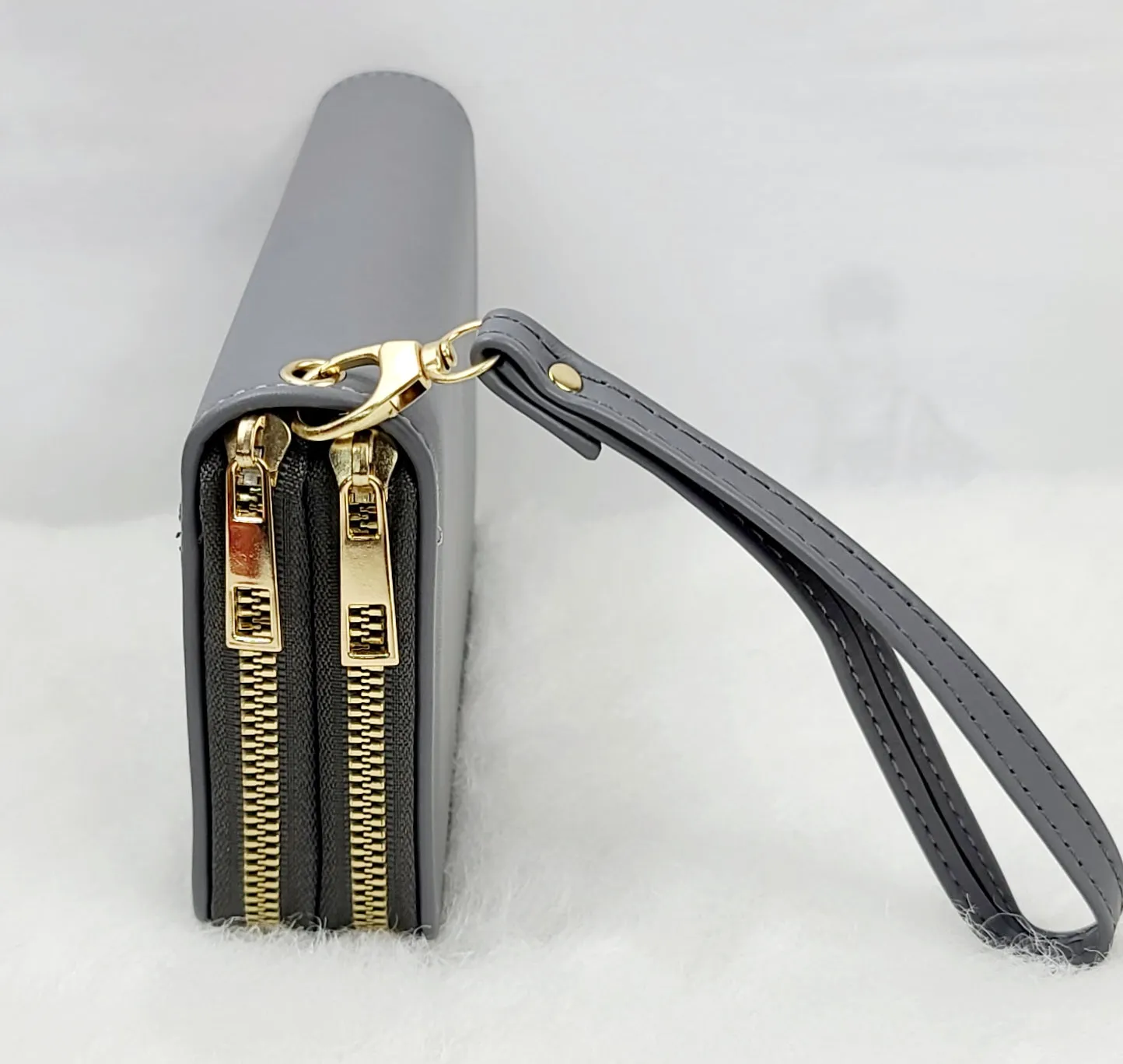 Solid Double Zipped Wallets