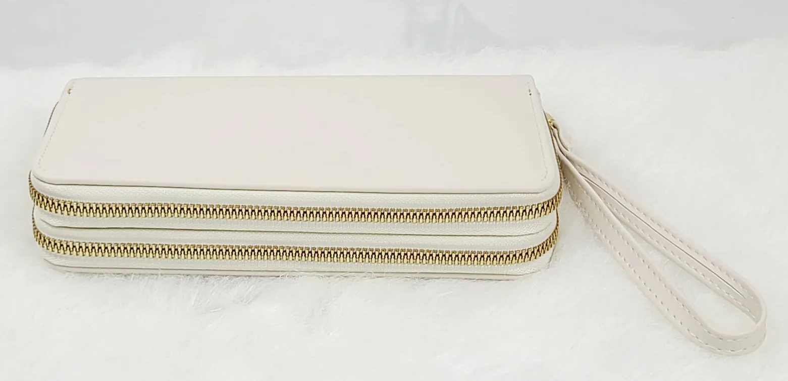 Solid Double Zipped Wallets
