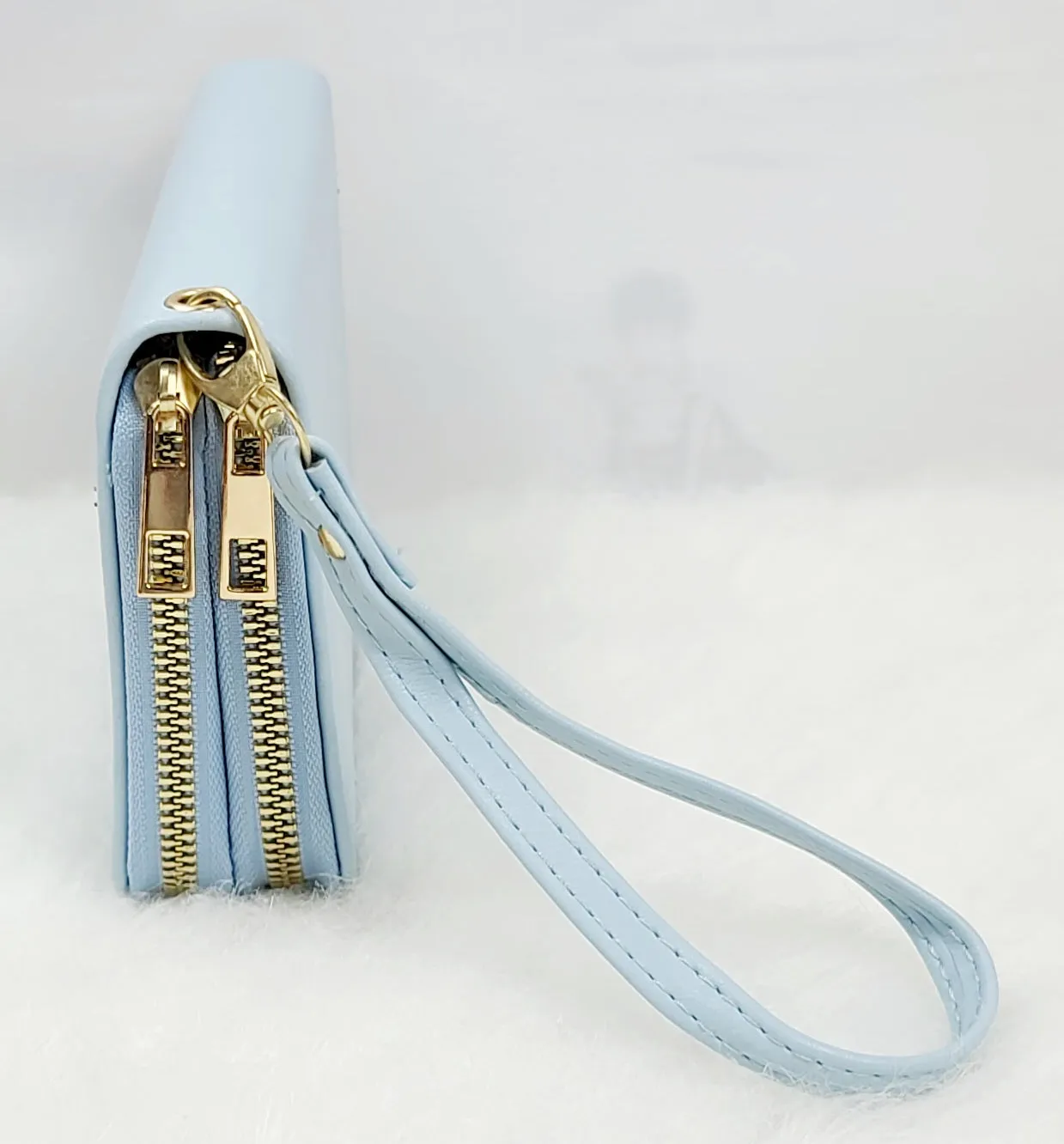 Solid Double Zipped Wallets