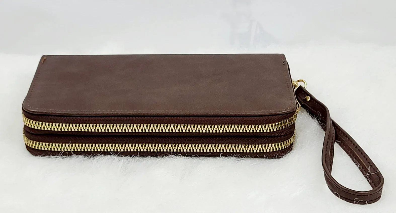 Solid Double Zipped Wallets