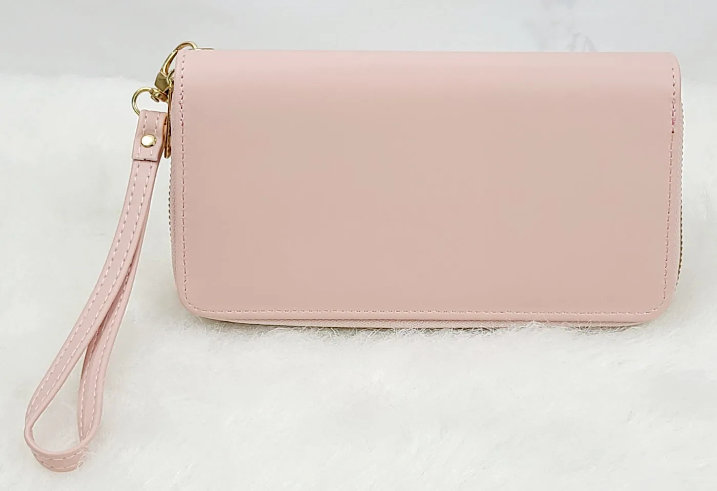 Solid Double Zipped Wallets