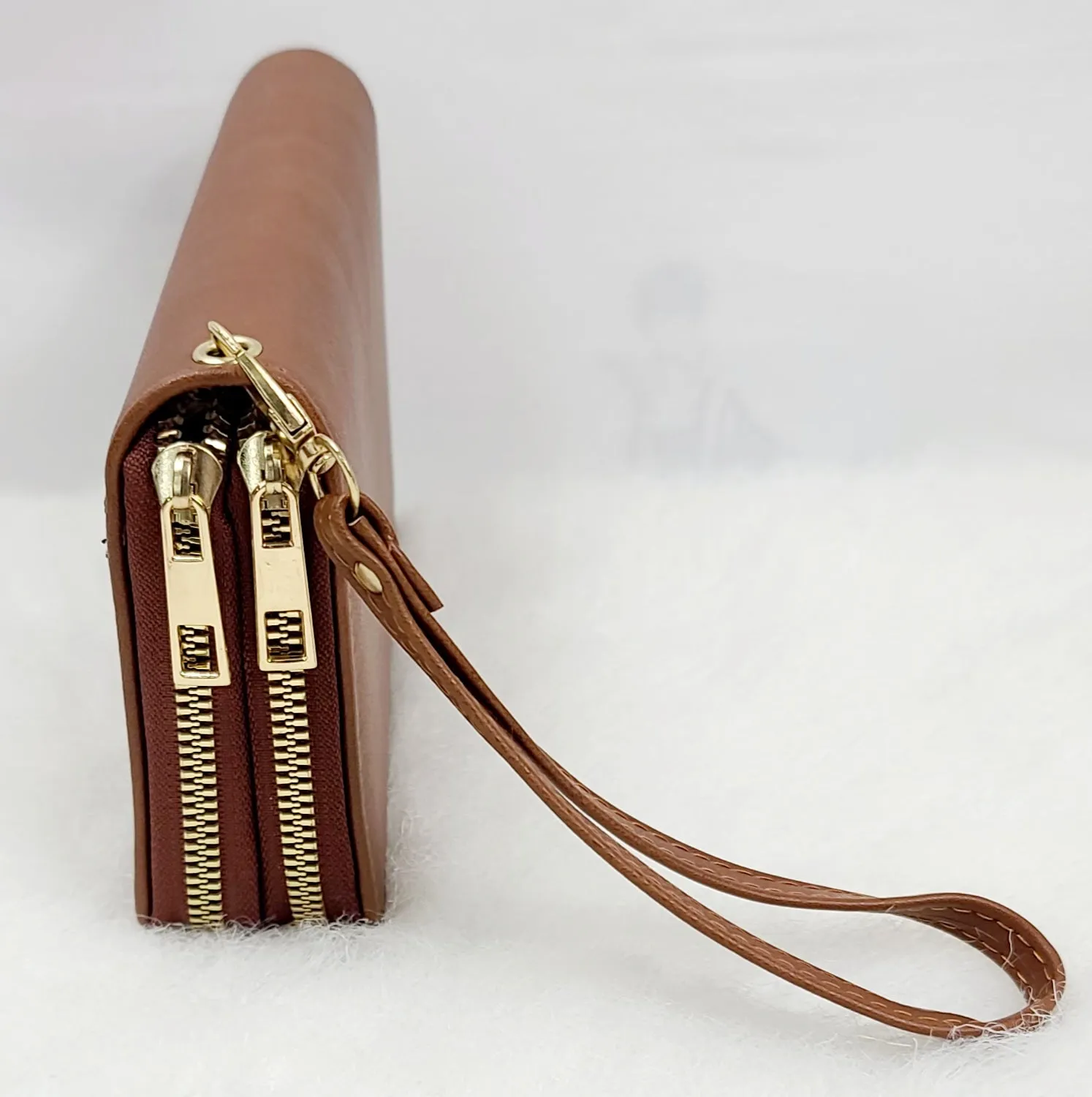 Solid Double Zipped Wallets