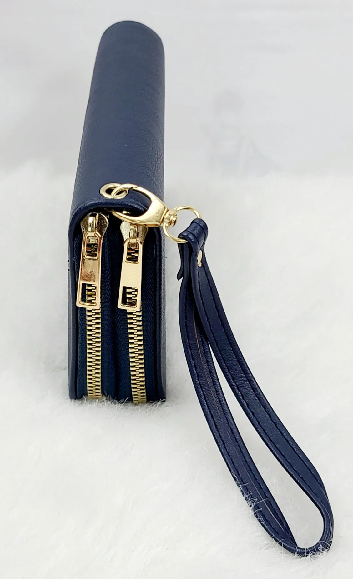 Solid Double Zipped Wallets