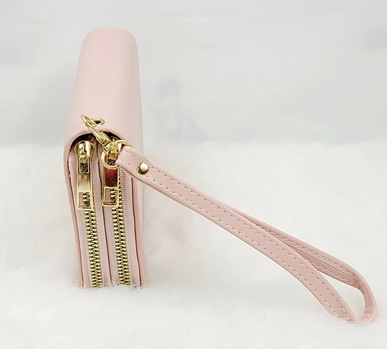 Solid Double Zipped Wallets