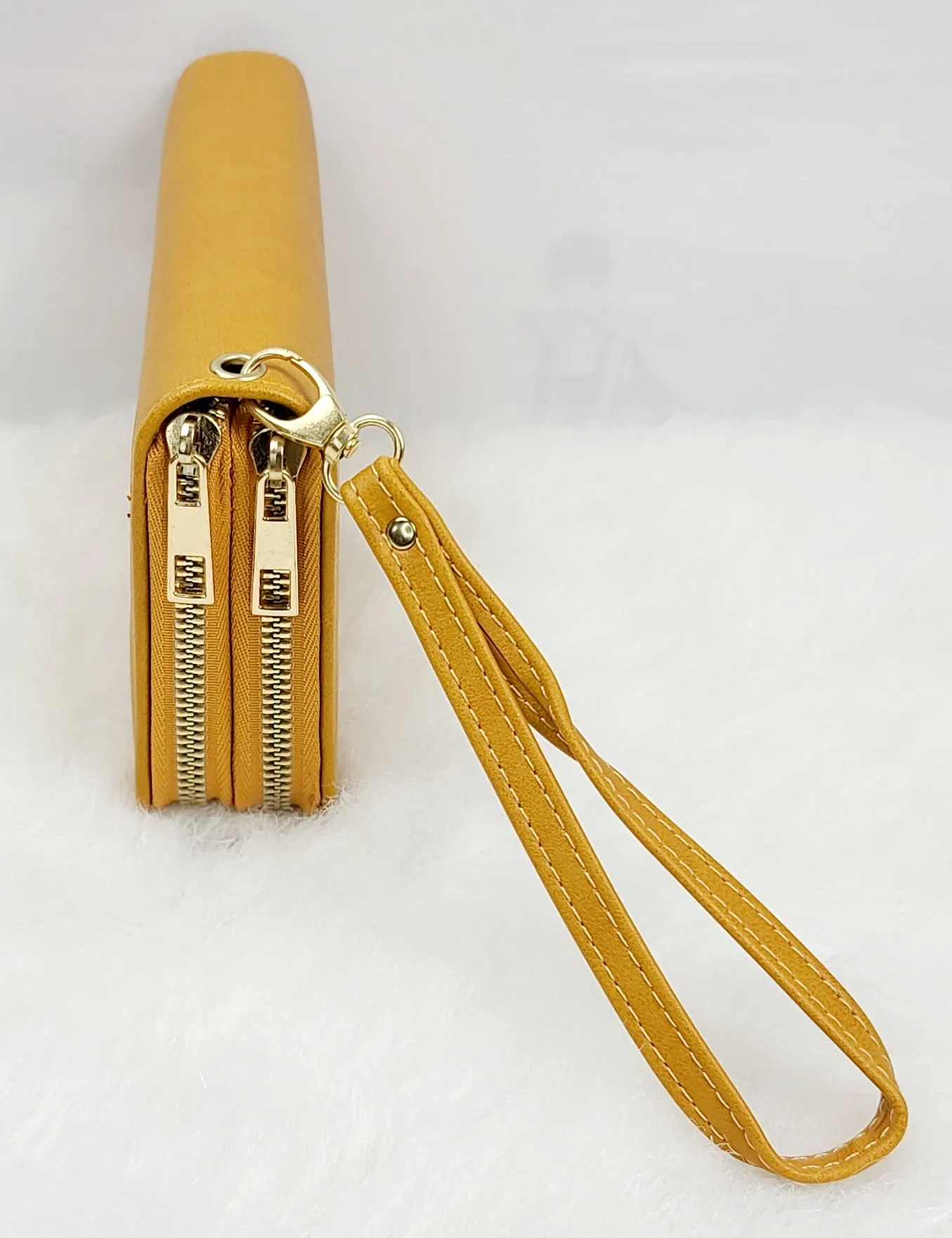 Solid Double Zipped Wallets
