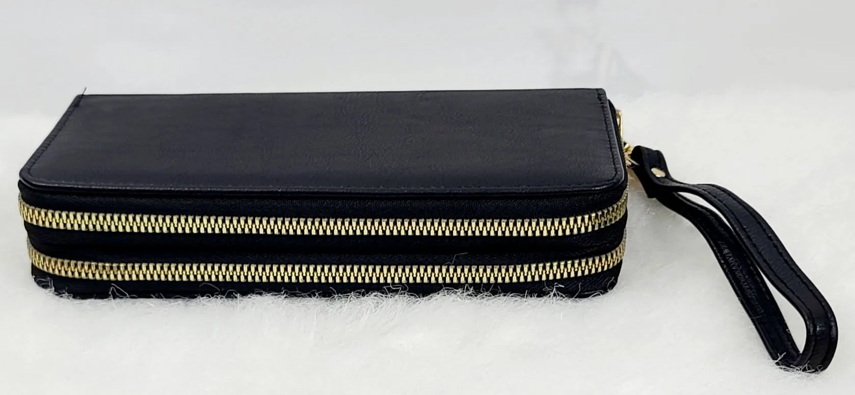 Solid Double Zipped Wallets