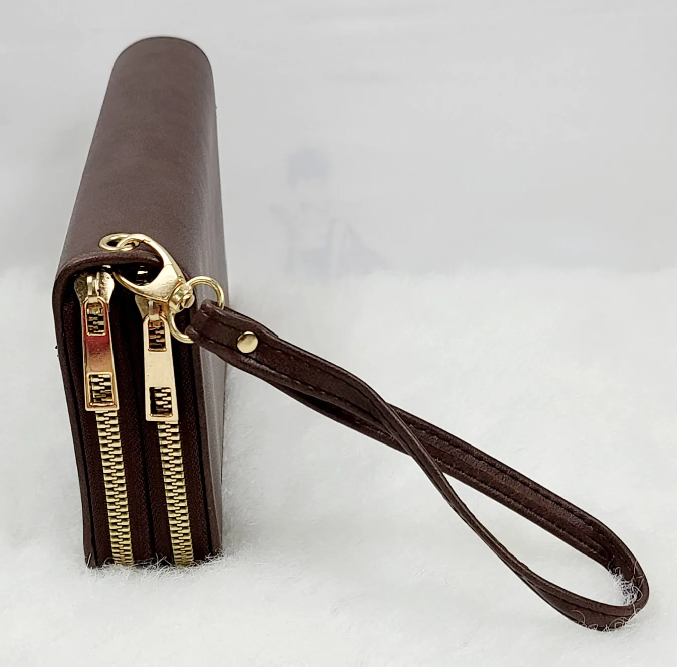 Solid Double Zipped Wallets