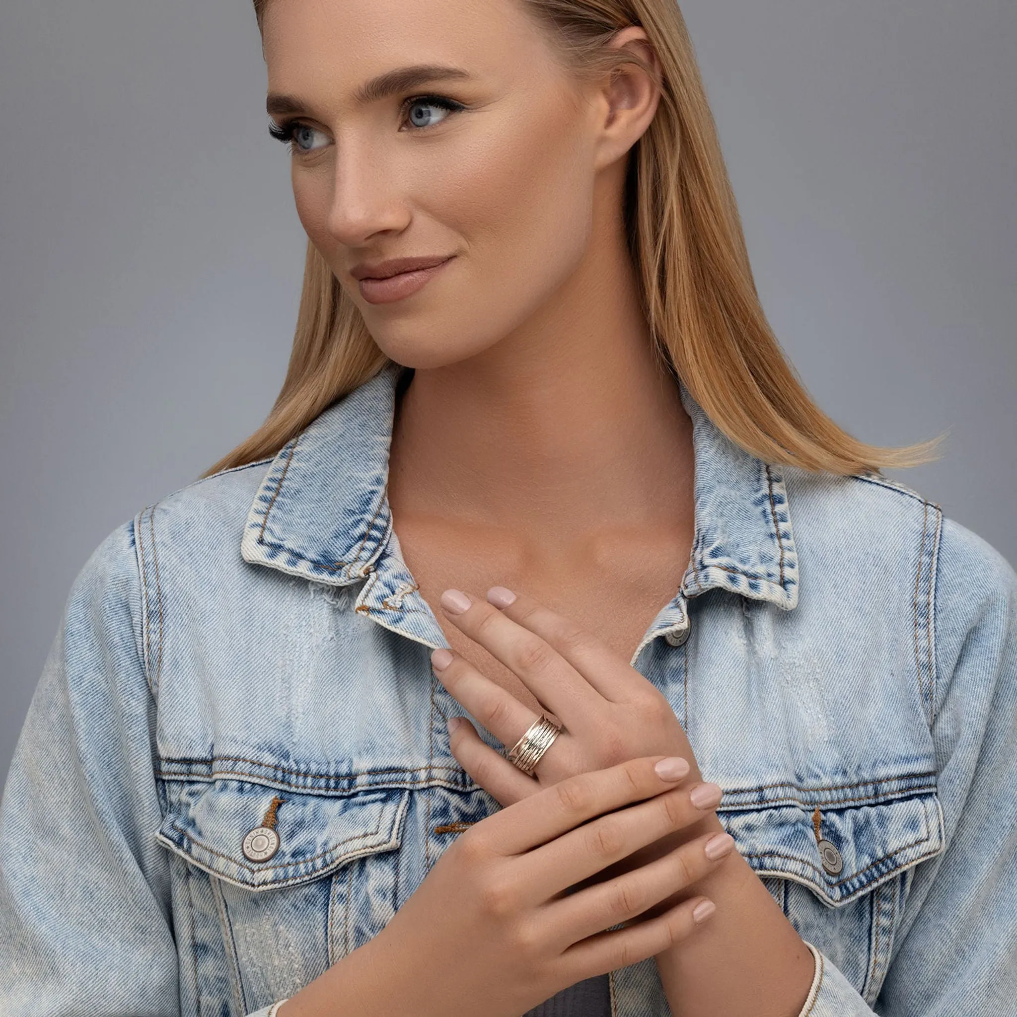 Sterling Silver Hammered Spinner Ring