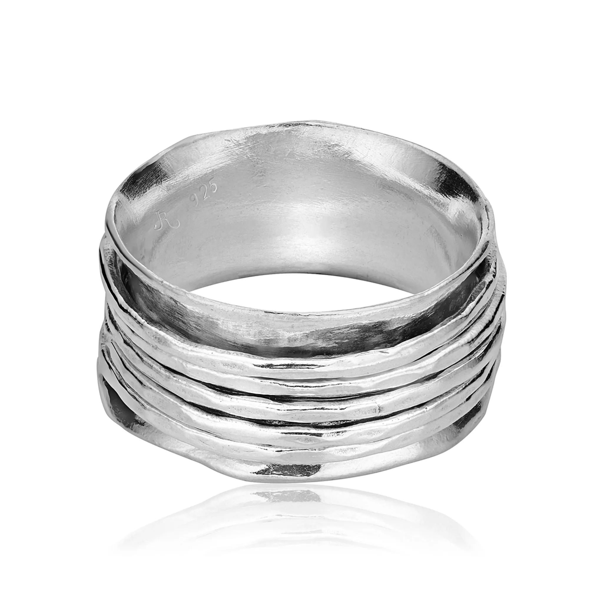 Sterling Silver Hammered Spinner Ring