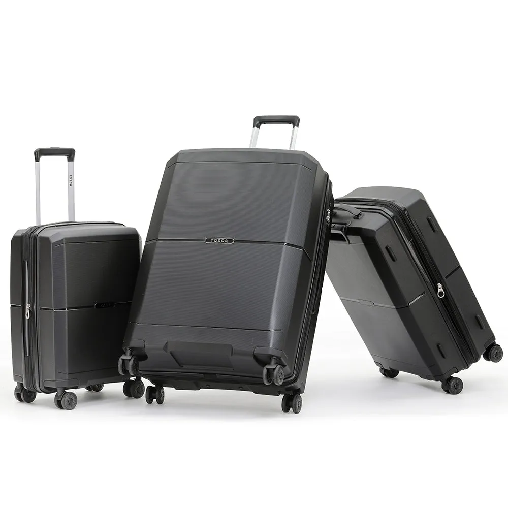 Tosca - Globetrotter Set of 3 Suitcases (L M S) - Black
