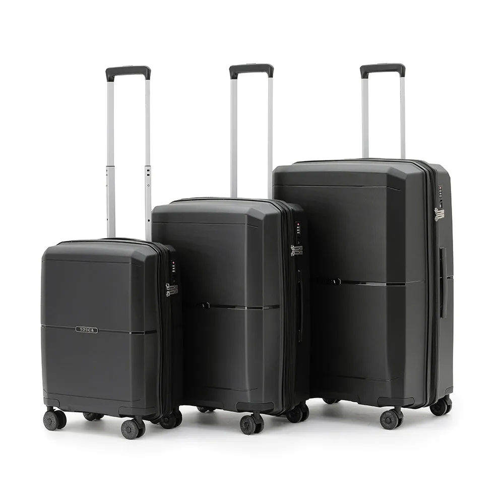 Tosca - Globetrotter Set of 3 Suitcases (L M S) - Black