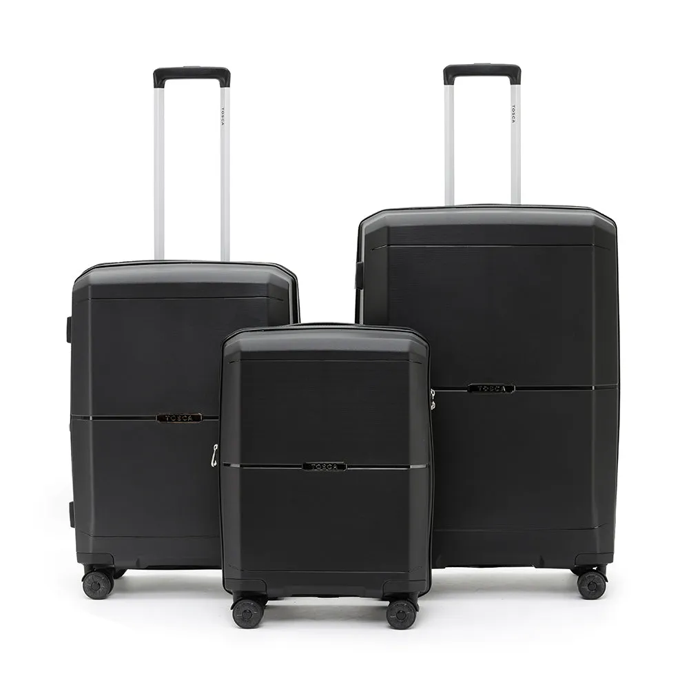 Tosca - Globetrotter Set of 3 Suitcases (L M S) - Black