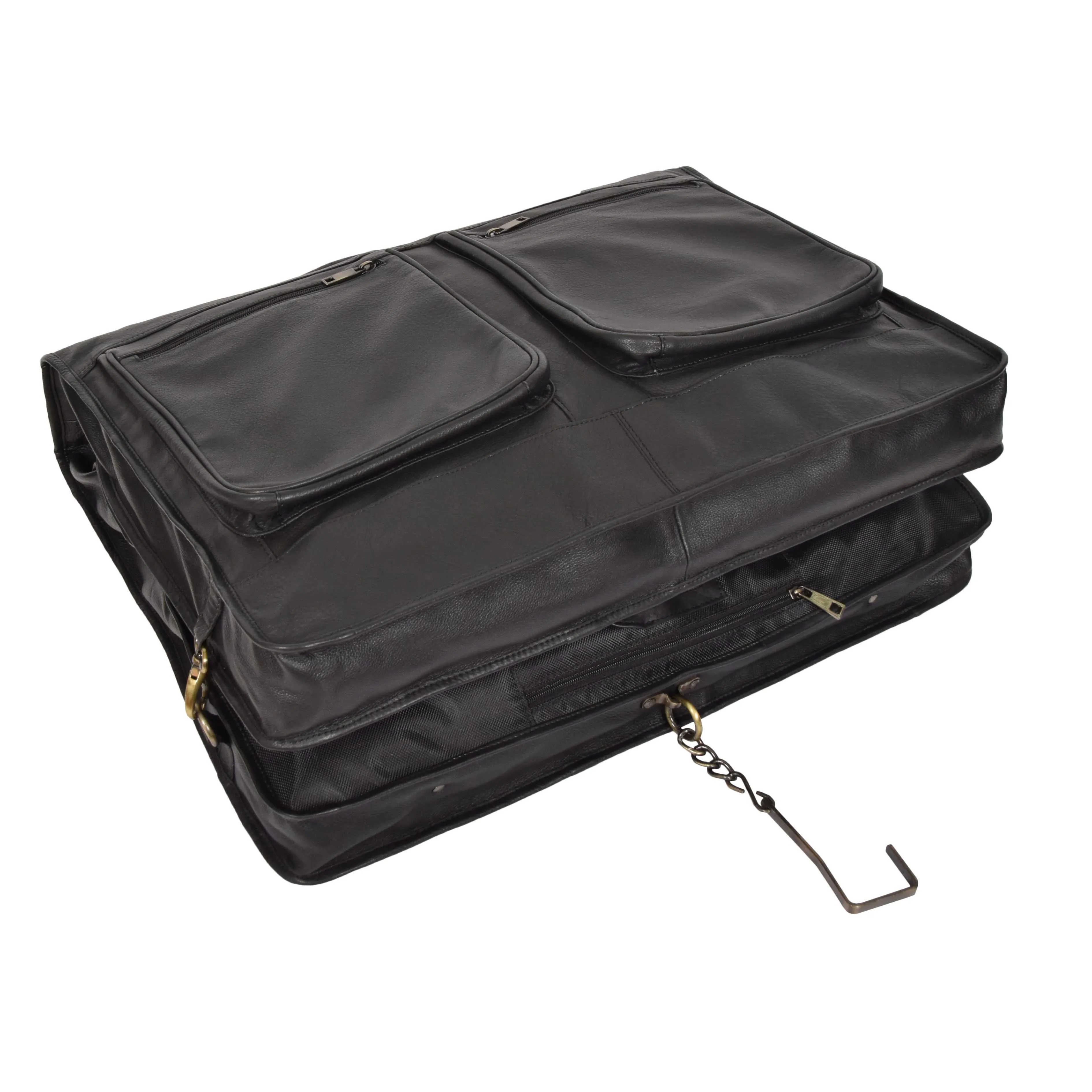 Travel Weekend Leather Suit Carrier Canico Black