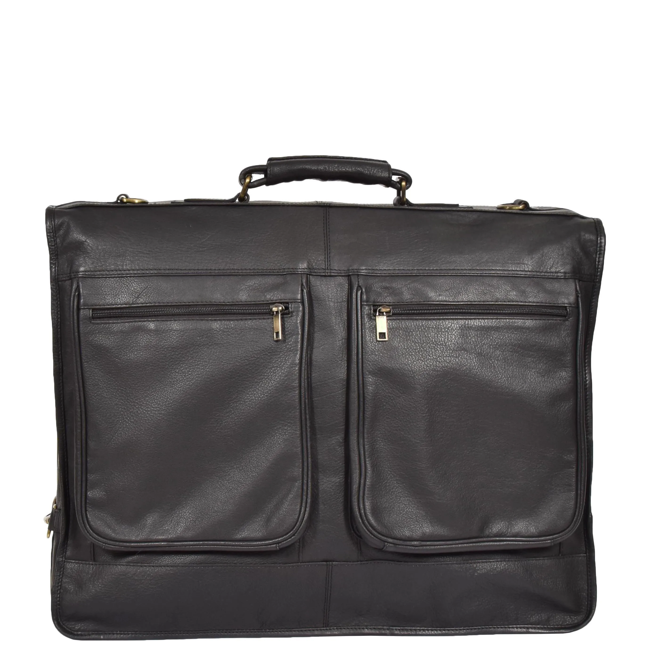 Travel Weekend Leather Suit Carrier Canico Black
