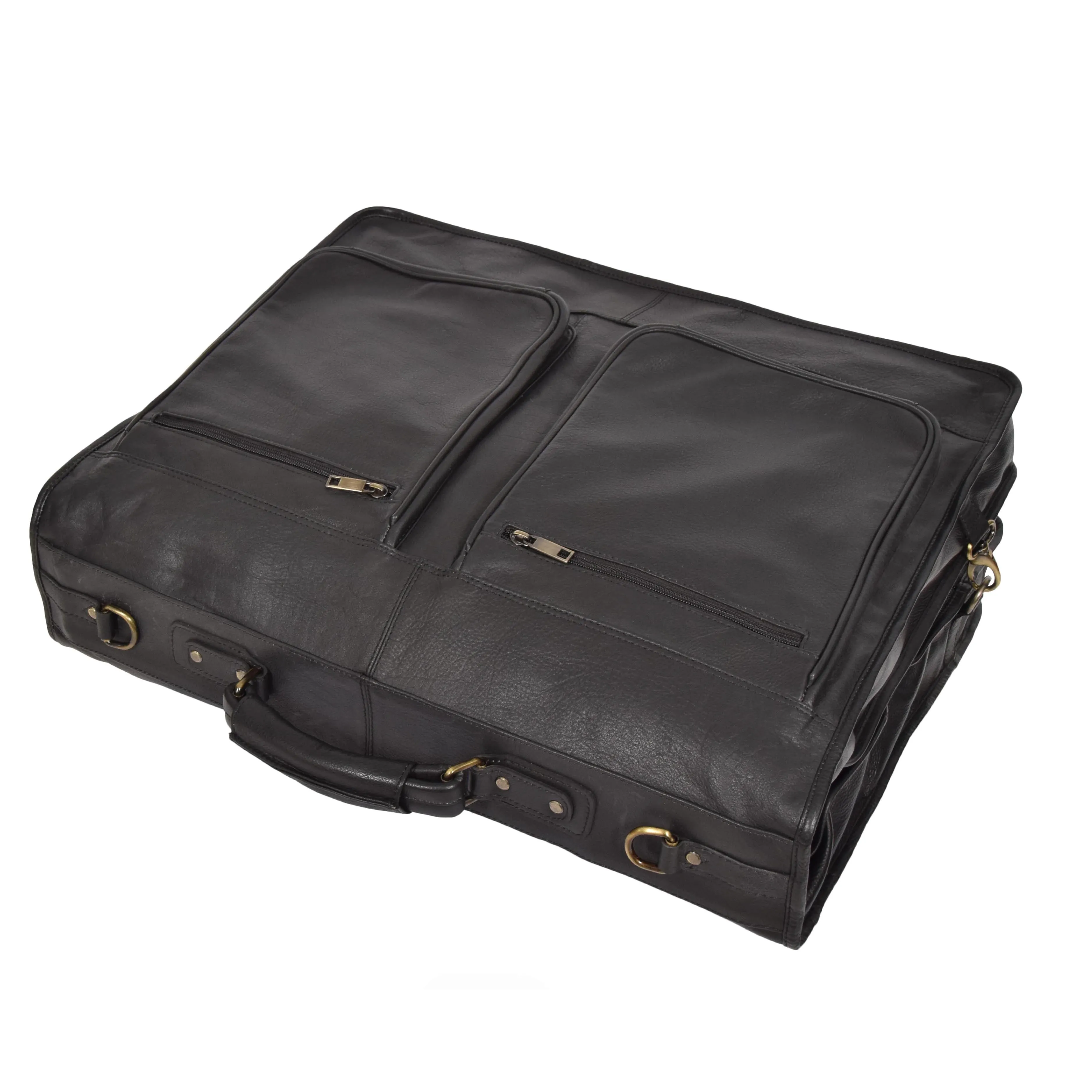Travel Weekend Leather Suit Carrier Canico Black