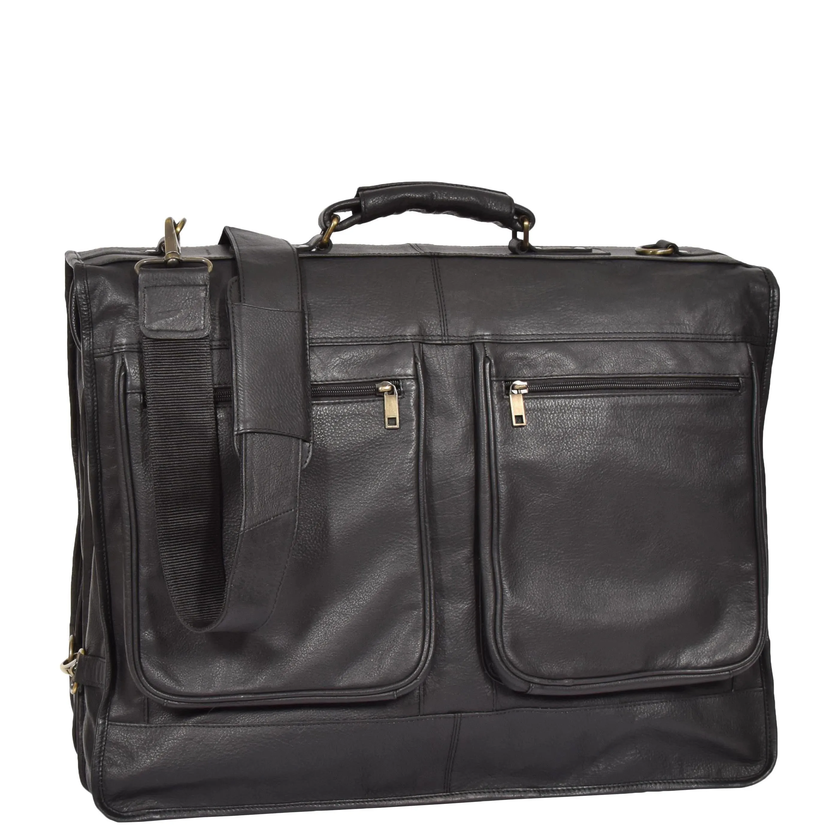 Travel Weekend Leather Suit Carrier Canico Black