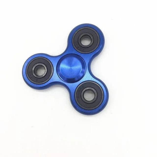 Tri-Spinner Fidget Toy Brushed plating aluminum alloy EDC Hand Spinner For Autism and  Rotation Time Long Anti Stress Toys