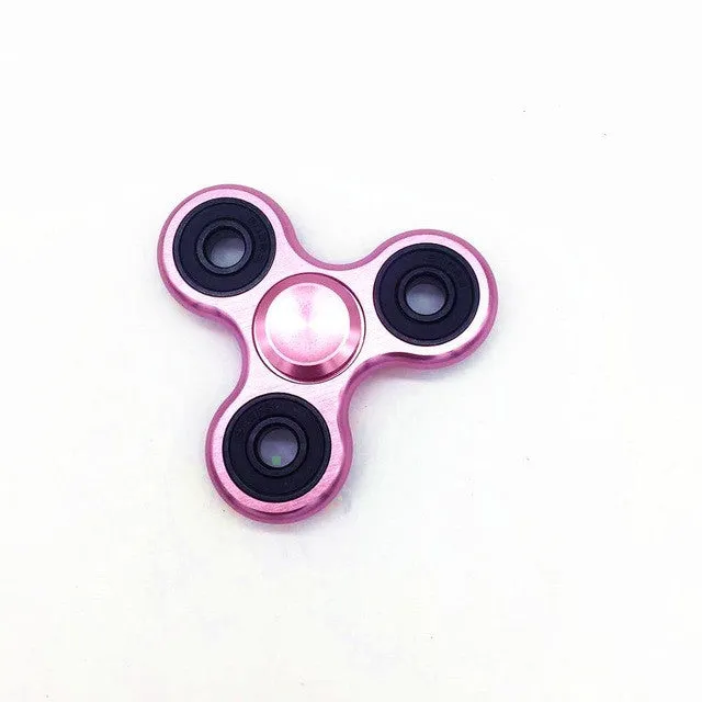 Tri-Spinner Fidget Toy Brushed plating aluminum alloy EDC Hand Spinner For Autism and  Rotation Time Long Anti Stress Toys