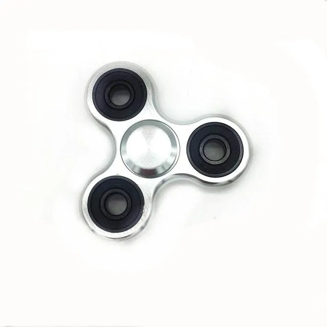 Tri-Spinner Fidget Toy Brushed plating aluminum alloy EDC Hand Spinner For Autism and  Rotation Time Long Anti Stress Toys