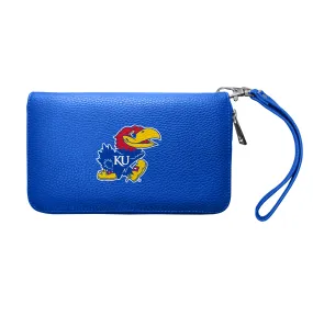 University of Kansas Zip Organizer Wallet Pebble