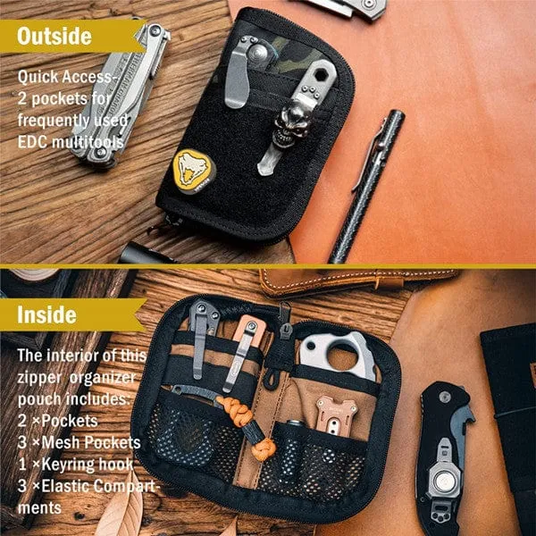 VE10 EDC Tool Pouch, Small EDC Organizer Pouch with 7 Pockets