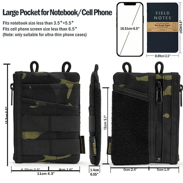 VE18 EDC Pocket Organizer Pouch, Velcro Pouch for Everyday Carry