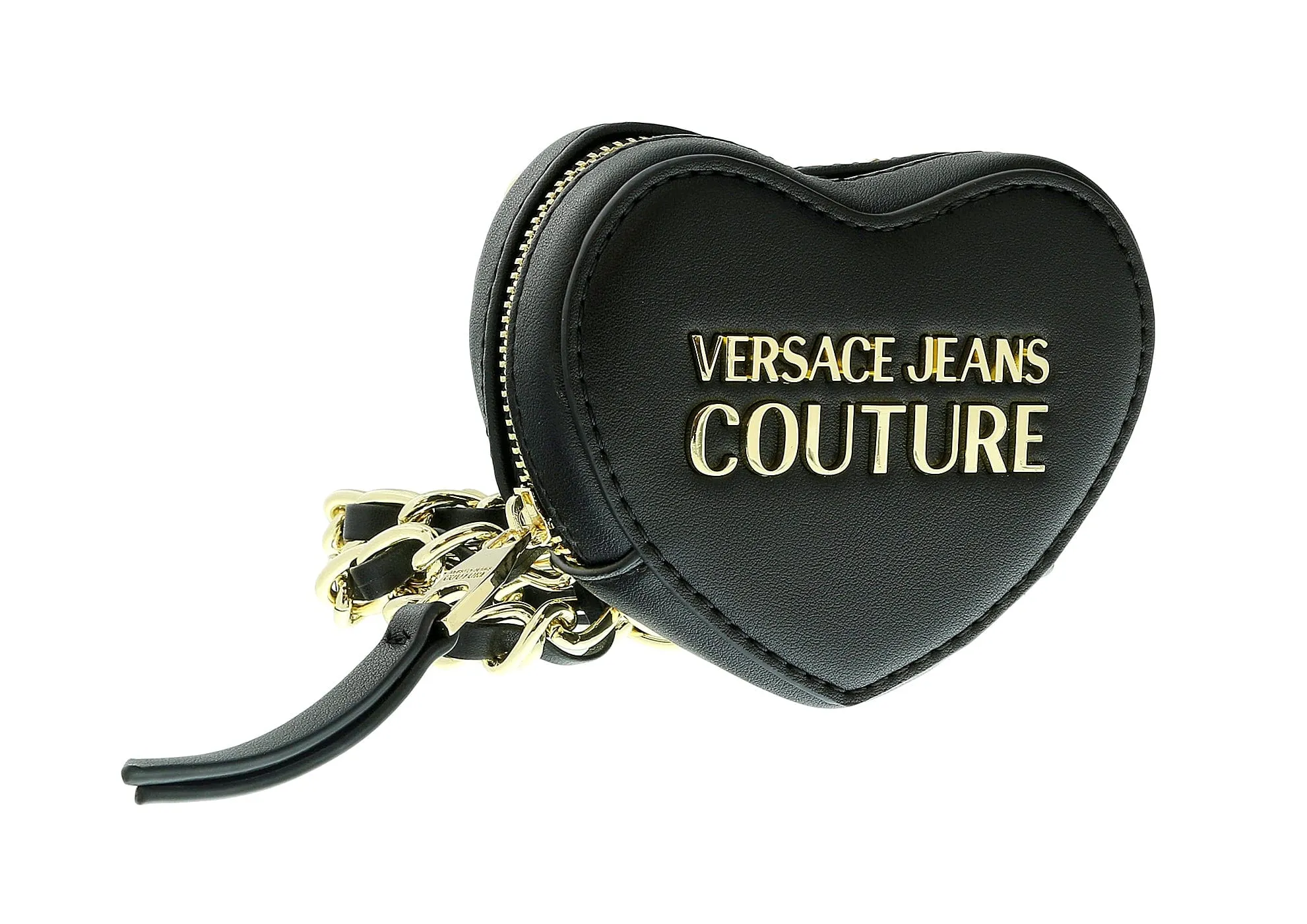 Versace Jeans Couture Black/Gold Heart Shaped Mini Chain Belt Bag
