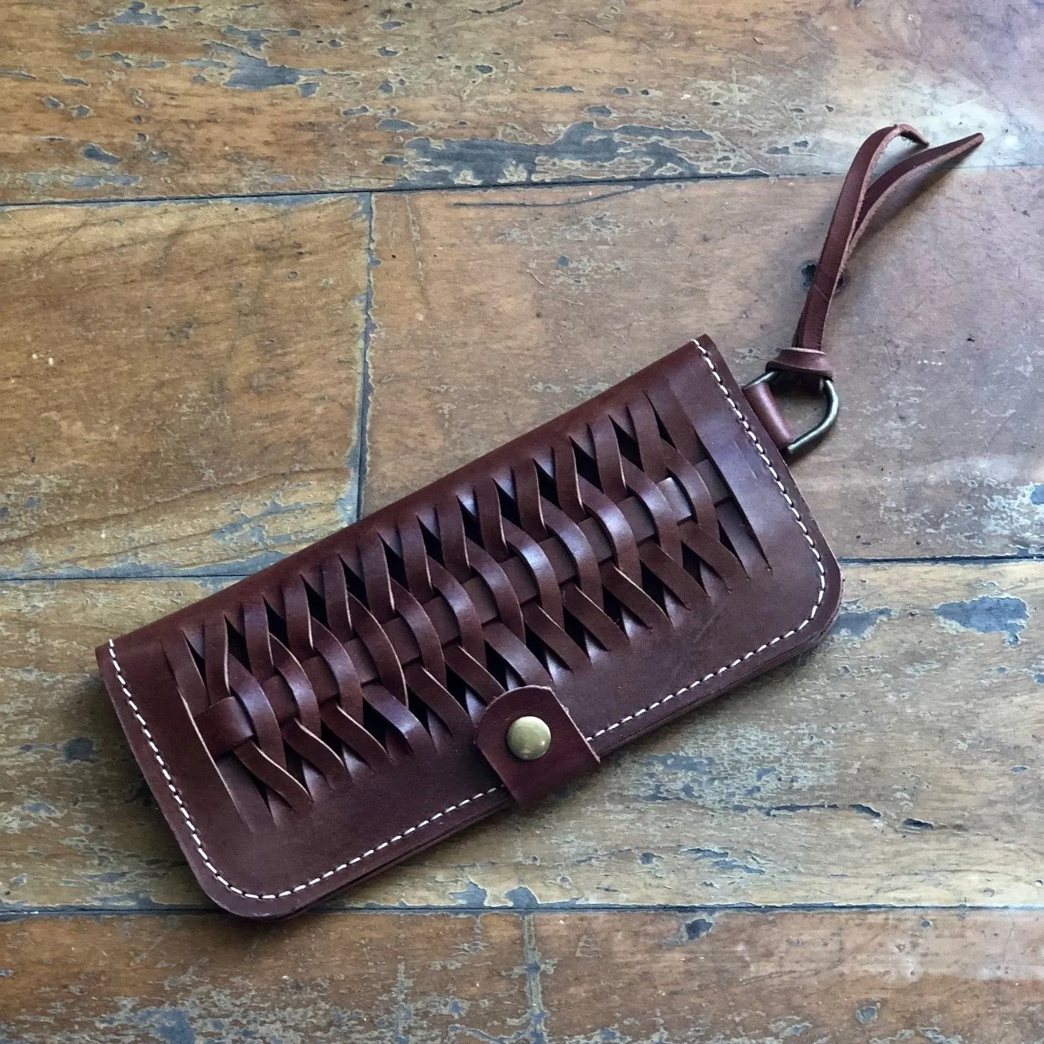 Woven Leather Fishtail Wallet - USA Made