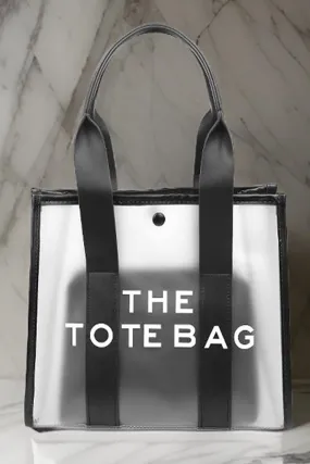 Zenana Black Transparent The Tote Bag & Pouch Set