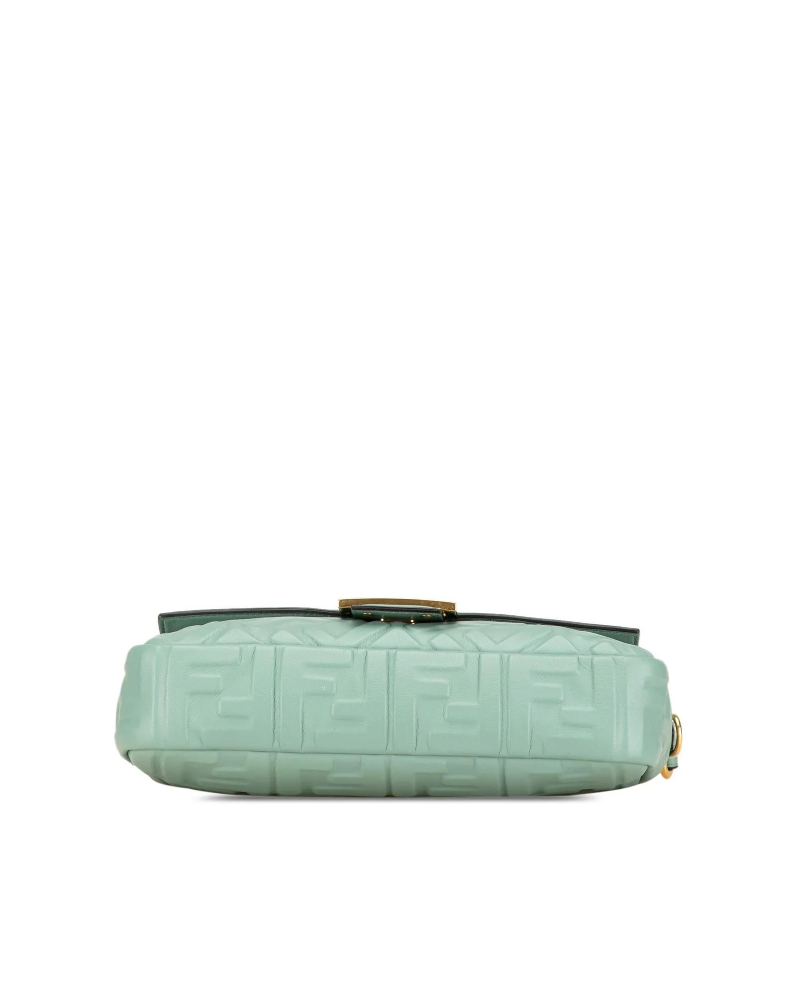 Zucca Embossed Leather Baguette Satchel with Detachable Strap and Interior Zip Pocket