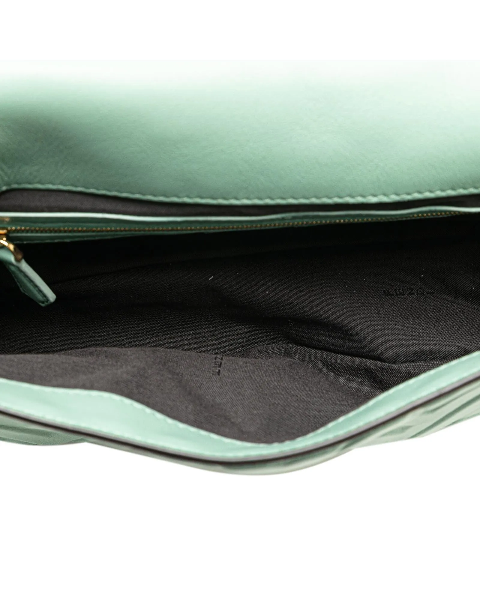 Zucca Embossed Leather Baguette Satchel with Detachable Strap and Interior Zip Pocket